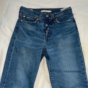 Blue, denim, Levi’s, jeans, size 24.